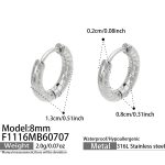 color: F1116-Spiral Texture Steel Color Earrings -Inner Diameter 8mm