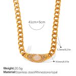 color: XL865WEG White Cat's Eye Stone Necklace