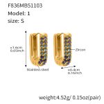 color: F836-1 Sapphire Blue Zircon Earrings -Small