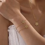 Christmas CNC Zircon Snowflake Super Flash Bracelet Stainless Steel PVD Electroplated 18K Real Gold Ornament Non-Fading Female