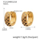 color: F1212-Black Zircon Earrings -Large
