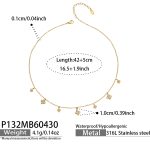 color: P132-Gold Necklace 42+5cm