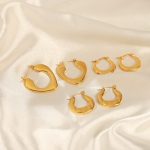 New All-Match Personalized Design Stainless Steel Gold-Plated Irregular Geometric U-Shaped Earrings Jewelry Women