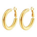 color: Stripes Hollow Lobster Clasp Gold MS-527F