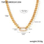 color: TXP201-Gold Zircon Necklace