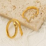 Personality Affordable Luxury Senior Ring Female Stainless Steel Three-Dimensional Open Snake Cord for Braiding Ring