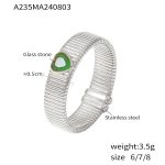color: A235-Steel Green Ring / size: US 6