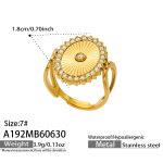 color: A192-Oval Set with Zircon Gold Open Ring