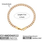 color: E314-White Zircon Bracelet -17cm
