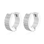 color: Gear Bar Earrings Steel Color MS-720