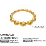 color: A778-Polished Gold Ring / size: US 7