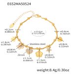color: E652-Gold DIY Multi-charm Bracelet 16+5cm
