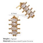 color: EH899WEG White Zircon Gold Stud Earrings