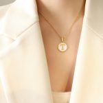 color: RP014-T Letter Gold Necklace -39+5cm
