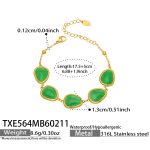 color: TXE564-Gold Green Cat's Eye Stone Bracelet