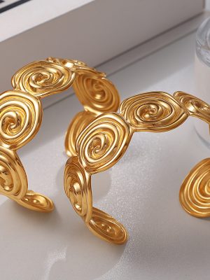 Irregular Thread Bracelet Exaggerated Design Popular Exquisite 18K Gold Plating