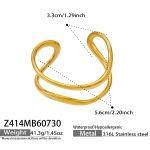 color: Z414-Geometric Cutout Gold Bangle
