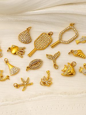 Stainless Steel Advanced Ornament Inlaid Zircon Electroplating Accessories Marine Series Accessories