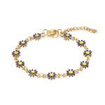color: 8 Petal Chrysanthemum Deep Blue Color Bracelet