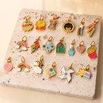 Cute Colorful Oil Necklace More than Small Pendant Styles Cartoon Hanging Ornaments Rainbow Smiling Face Love DIY Ornament Accessories