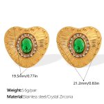 color: EH790GNG Green Stone Gold Earrings