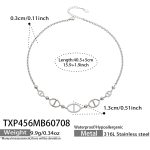 color: TXP456-Box Link Steel Color Necklace -40.5+5cm