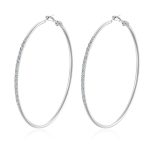 color: 2.0*60 Inner Diameter Set with Stone Earrings Steel Color