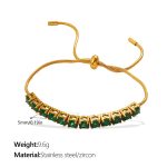 color: SL465GNG5MM Green Zircon Bracelet