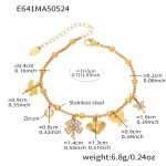 color: E641-Gold DIY Multi-charm Bracelet 16+5cm