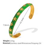 color: SZ228GNGS Green Enamel Gold Bangle