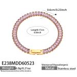 color: E238-Purple Zircon Bracelet -17cm