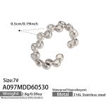 color: A097-Steel Color White Zircon Ring