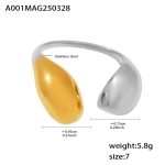 color: A001-Two-tone Gold Ring / size: US 7