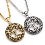 New Stainless Steel Hollow Tree of Life Pendant Necklace