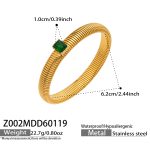 color: Z002-Green Zircon Bangle -Width 10MM