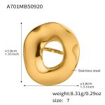 color: A701-Gold Geometric Ring / size: US 7