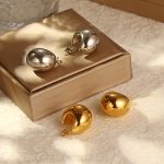 round High-Grade Stainless Steel Hollow Earrings Simple Women's Geometric Earrings