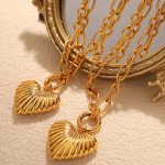 Ins18k Real Gold Necklace Electroplating Daily Trendy Simple OT Buckle Love All-Matching