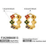 color: F342-Colorful Zircon Gold Earrings