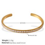 color: SZ305WEG White Zircon Gold Bangle