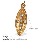 color: PJ374G White Rhinestone Gold Pendant