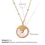 color: XL436WEG White Shell Gold Necklace