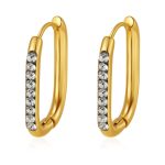 color: MS-805B Gold Oval White Rhinestone
