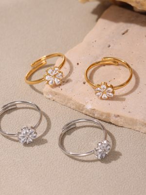 Fine Circle Super Flash 5A Zircon Ring Light Luxury Temperament Design Index Finger Ring Combination Stainless Steel Ornament