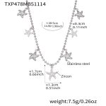 color: TXP478-Steel Color Necklace 38+5cm