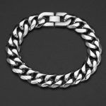 Stainless Steel Cuban Link Chain Bracelet Polished Exquisite Men's Domineering Jewelry