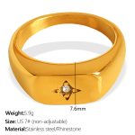 color: JZ74 US Size 7# Gold Ring