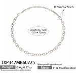 color: TXP347-Box Link Chain Steel Color Necklace -32+12cm