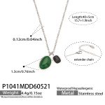 color: P1041 Steel Color Agate Necklace 40+5cm