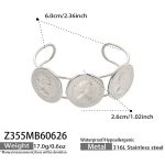 color: Z355-Lady Portrait Steel Color Bangle